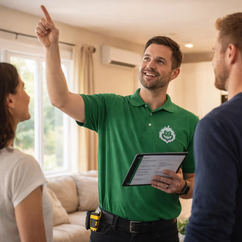 Wattson Home Solutions technician doing a mass save energy audit